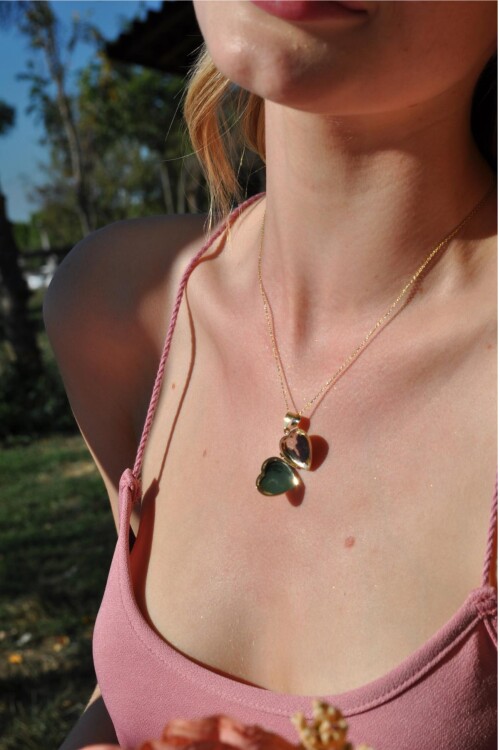 FOTOĞRAFLI KAPAKLI KALP MODELİ ZİNCİRLİ KOLYE