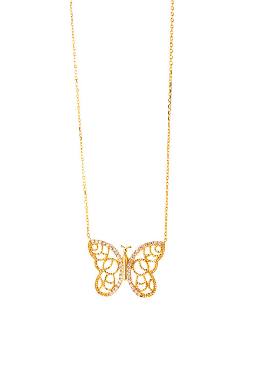 TAŞLI KELEBEK KOLYE