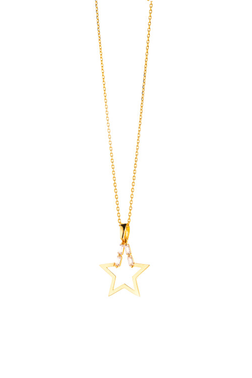 BAGET TAŞLI YILDIZ KOLYE