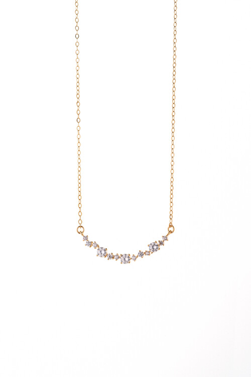 SERBEST ÇİZGİ TAŞLI ZİNCİRLİ KOLYE