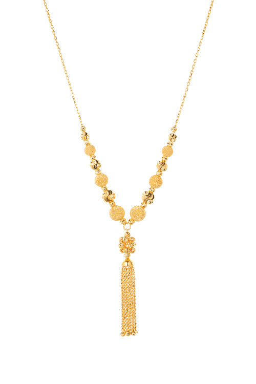 DORİKALI PÜSKÜL ZİNCİRLİ KOLYE