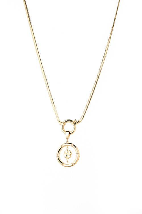 DÖRT YAPRAK YONCA BALIK SIRTI ZİNCİR KOLYE