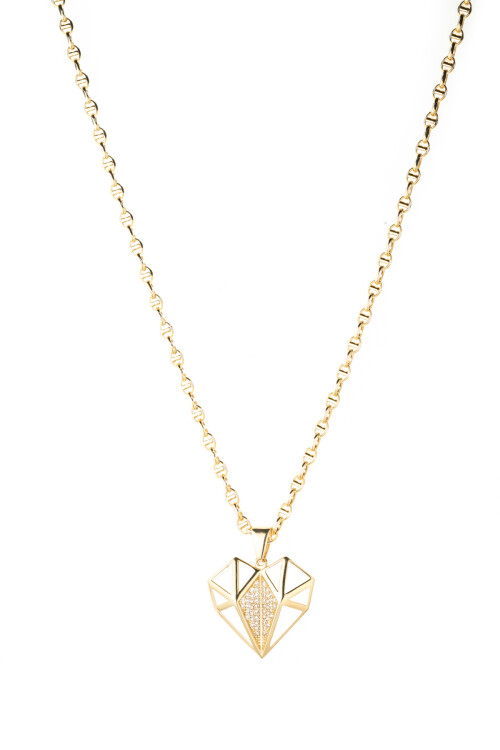 KALP UÇLU DÜĞÜM ZİNCİRLİ KOLYE