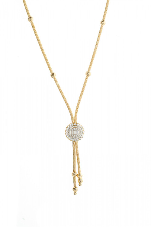 KALZE BAGET ve YUVARLAK TAŞLI KOLYE