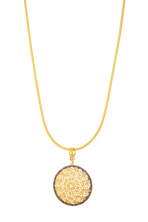 KALZE ZİNCİR SİYAH TAŞLI KALP FİGÜRLÜ KOLYE