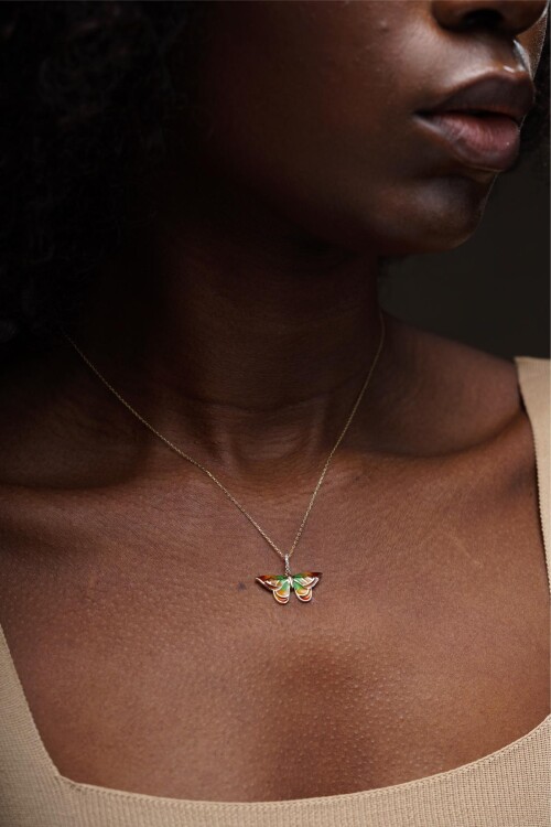 MİNELİ KELEBEK KOLYE