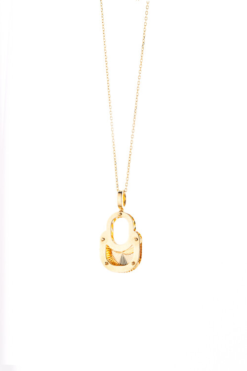 BURGU ZİNCİR KİLİT FİGÜRLÜ KOLYE