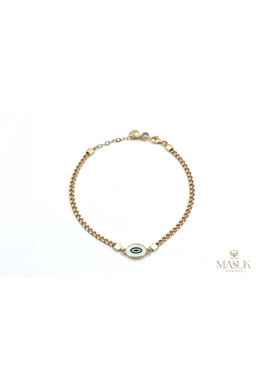 MİNELİ NAZAR BONCUĞU GURMET ZİNCİR BİLEKLİK