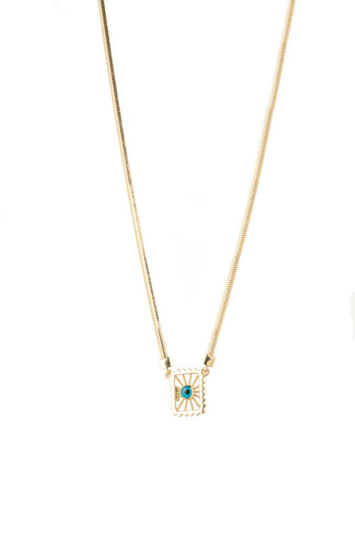 NAZAR BONCUKLU KARE KOLYE