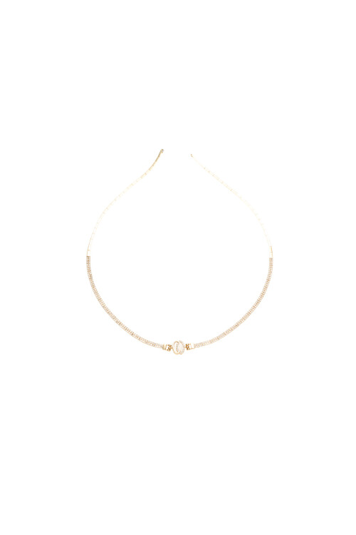 OVAL UÇLU TAŞLI GERDANLIK