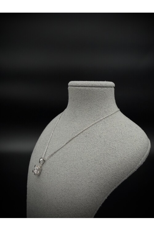 PIRLANTA TAKOZ TIRNAK TEKTAŞ ZİNCİRLİ KOLYE