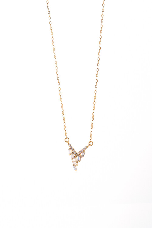 Taşlı Altın Kolye