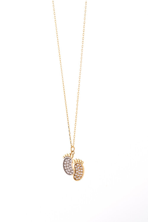 TAŞLI BEBEK AYAĞI ZİNCİR KOLYE