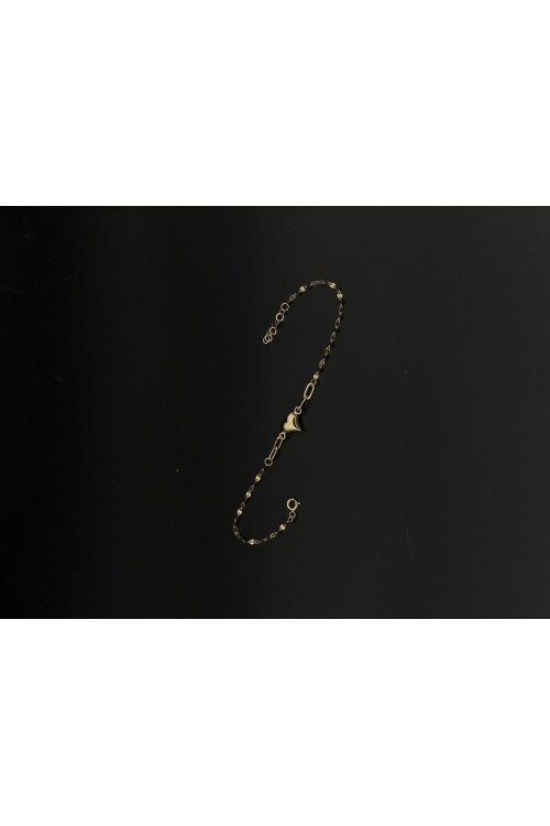 KALP FİGÜRLÜ PULLU ZİNCİRLİ BİLEKLİK