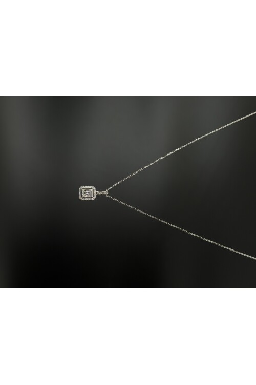 PIRLANTA BAGET ve YUVARLAK TAŞLI KOLYE