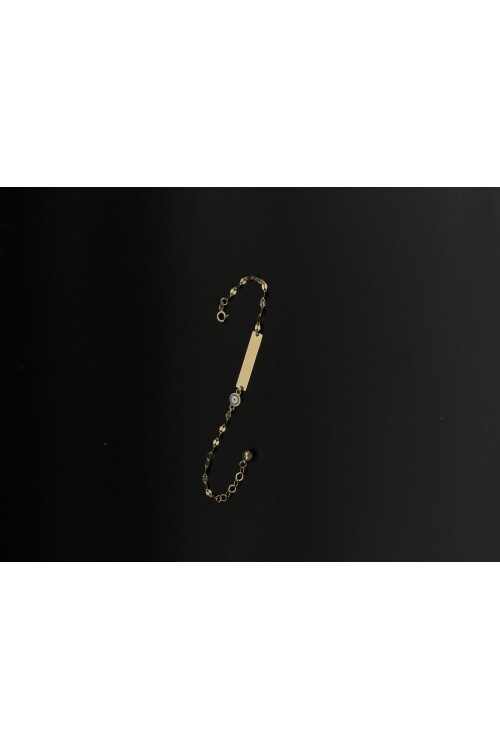 PLAKA NAZAR BONCUKLU PULLU ZİNCİRLİ BİLEKLİK