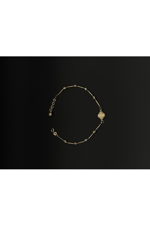 YONCA MODELİ DORİKALI BAR ZİNCİRLİ BİLEKLİK