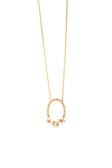 BAGET TAŞLI OVAL KOLYE