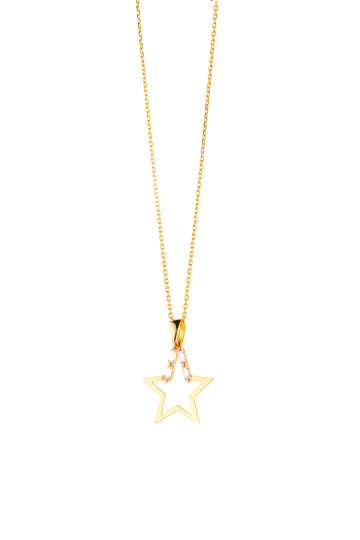 BAGET TAŞLI YILDIZ KOLYE