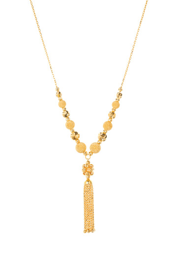 DORİKALI PÜSKÜL ZİNCİRLİ KOLYE