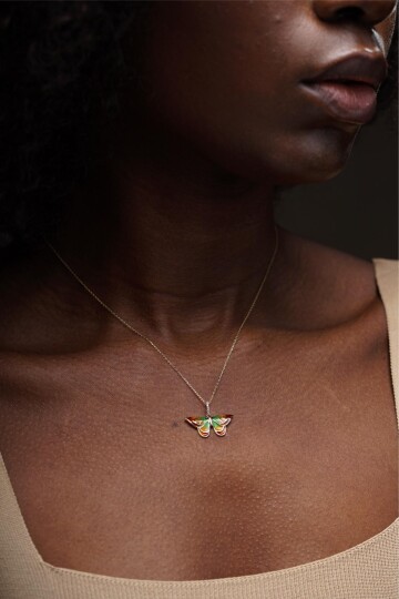 MİNELİ KELEBEK KOLYE