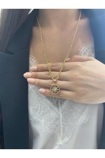 TAŞLI KUZEY YILDIZI DOÇ ZİNCİR KOLYE