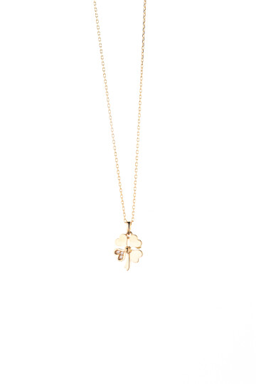 Minimal Yonca Altın Kolye