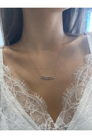 NAZAR BONCUK SIRALI TAŞLI KOLYE